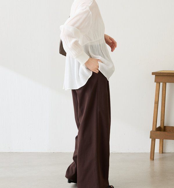  「ギャザー切替シャツカーディガン」|シャツ・ブラウス|