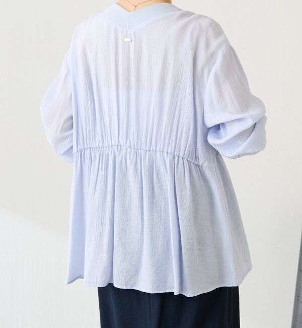  「ギャザー切替シャツカーディガン」|シャツ・ブラウス|