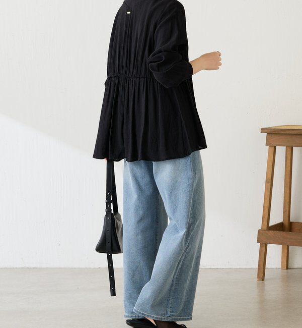  「ギャザー切替シャツカーディガン」|シャツ・ブラウス|