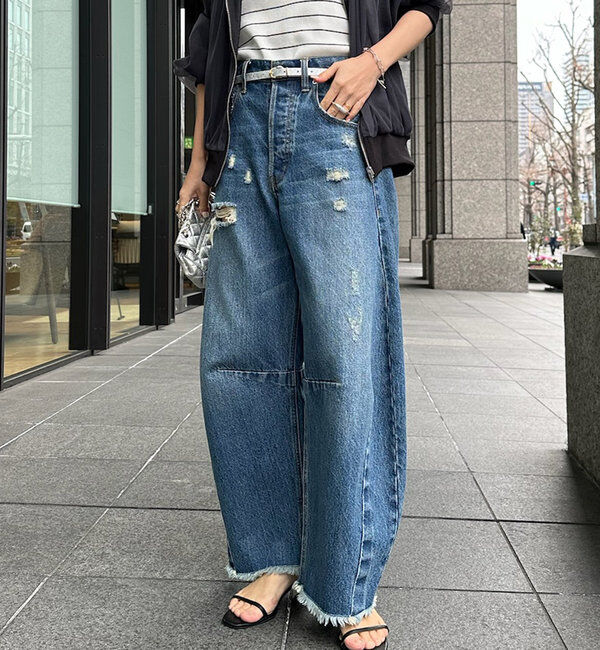  「【ベストセラーアイテム】ダメージカーブデニム」|デニム|