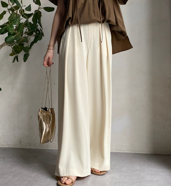  「【累計販売数3万枚突破/22色４サイズ展開！】タックワイドパンツ」|チノ|