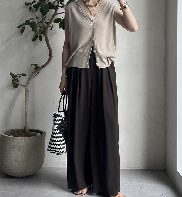  「【累計販売数3万枚突破/22色４サイズ展開！】タックワイドパンツ」|チノ|