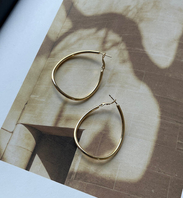  「変形フープピアス」|ピアス|ゴールド