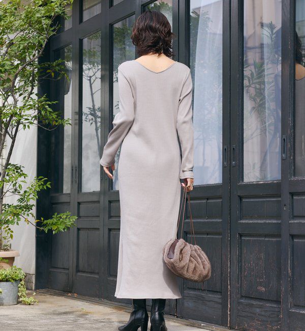  「【全骨格細見え】NEW2WAYロングリブワンピース」|ワンピース|