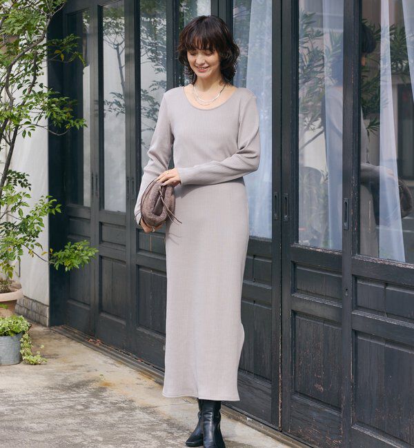  「【全骨格細見え】NEW2WAYロングリブワンピース」|ワンピース|