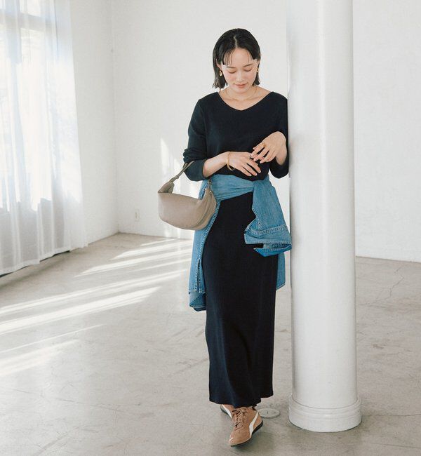  「【全骨格細見え】NEW2WAYロングリブワンピース」|ワンピース|