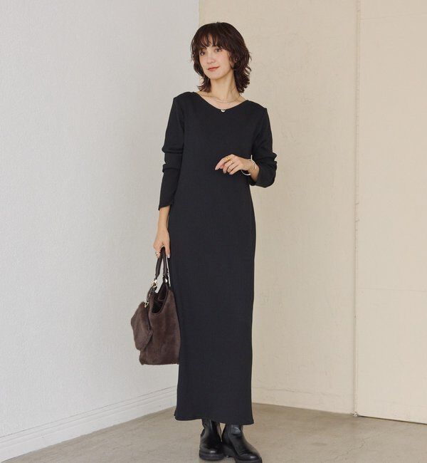  「【全骨格細見え】NEW2WAYロングリブワンピース」|ワンピース|