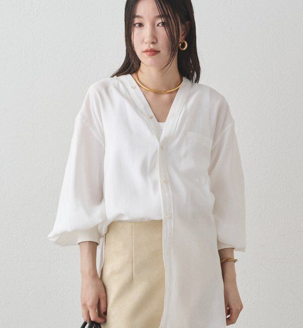  「袖リブV ブラウス」|シャツ・ブラウス|