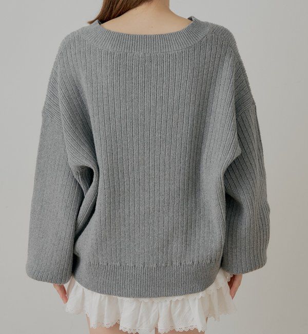  「【セットアップ対応】Vネックルーズニット」|ニット・セーター|