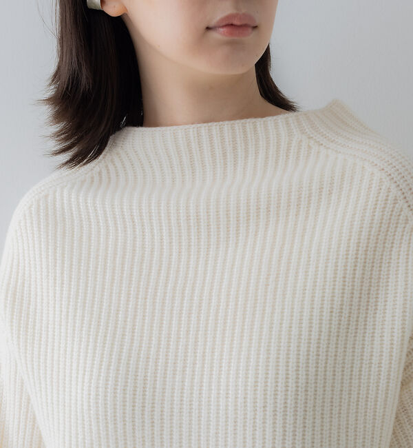 collex「オフネックリブニットチュニック」|ニット・セーター|