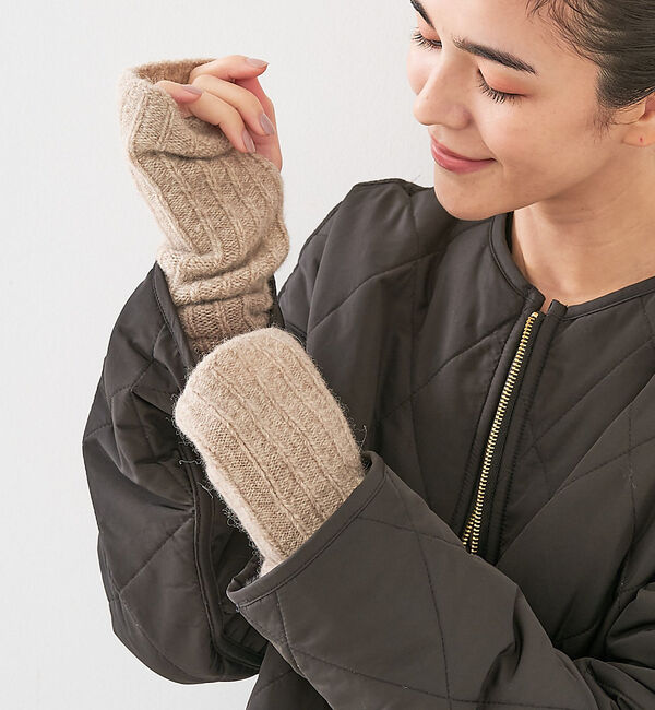 collex「メリノウール アルパカ 2WAY フィンガーレスグローブ 手袋」|手袋|ブラウン系その他1