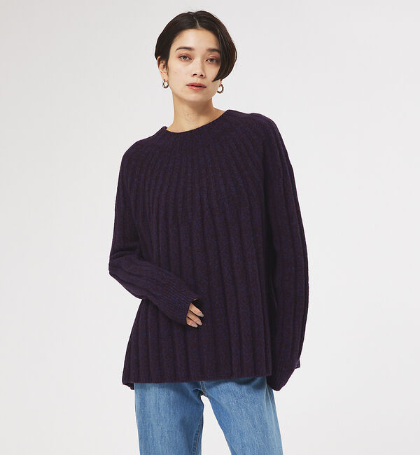 collex「ミックスヤーンニットプルオーバー」|ニット・セーター|ネイビー