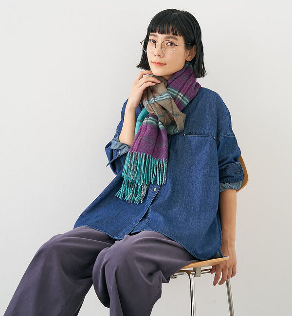 collex「ウールリバーシブルチェックストール」|マフラー|