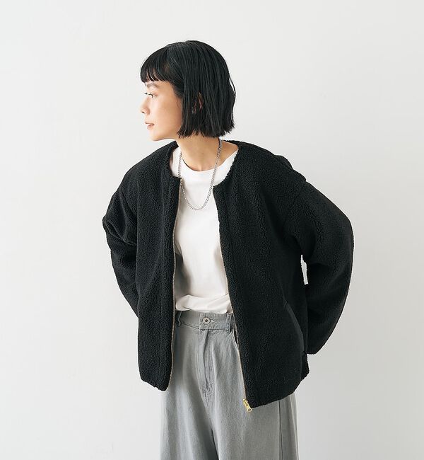 collex「キルト&times;ボアリバーシブル中綿ブルゾン」|ブルゾン・スタジャン|