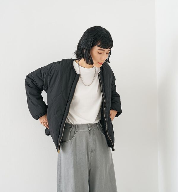 collex「キルト&times;ボアリバーシブル中綿ブルゾン」|ブルゾン・スタジャン|