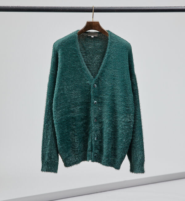 ABAHOUSE「【AH ABAHOUSE】シャギー ニット カーディガン【ユニセックス着用可】」|カーディガン|グリーン