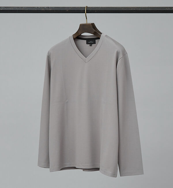 ABAHOUSE「【定番】ドレスポンチ Vネック 長袖Tシャツ / ストレッチ」|Tシャツ・カットソー|