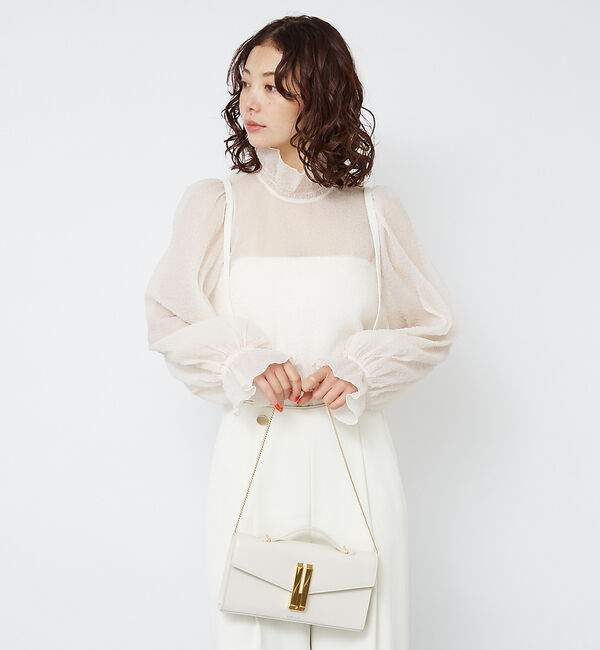 Rouge vif「ハイネックフリルシアーブラウス」|シャツ・ブラウス|