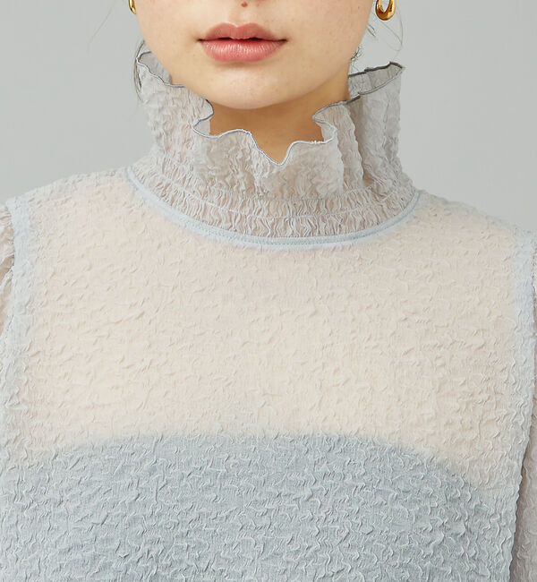 Rouge vif「ハイネックフリルシアーブラウス」|シャツ・ブラウス|