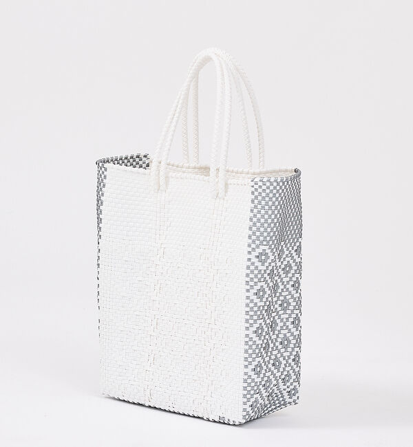 Rouge vif「【MOON BIRD/ムーンバード】手編みのメルカドバッグM/縦長/ギフト【WE」|トートバッグ|ホワイト系その他1