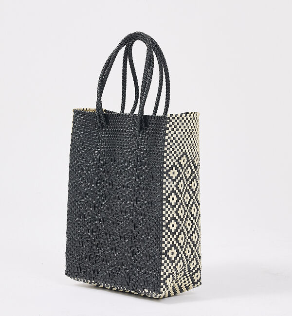 Rouge vif「【MOON BIRD/ムーンバード】手編みのメルカドバッグM/縦長/ギフト【WE」|トートバッグ|ブラック系その他1