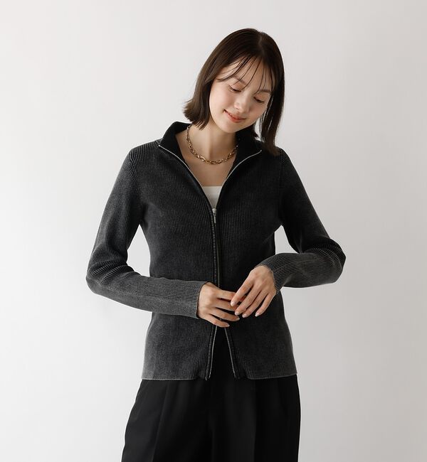 abahouse mavie「Wジップリブハイネックカーデ」|カーディガン|