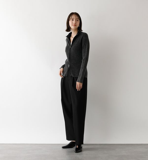 abahouse mavie「Wジップリブハイネックカーデ」|カーディガン|