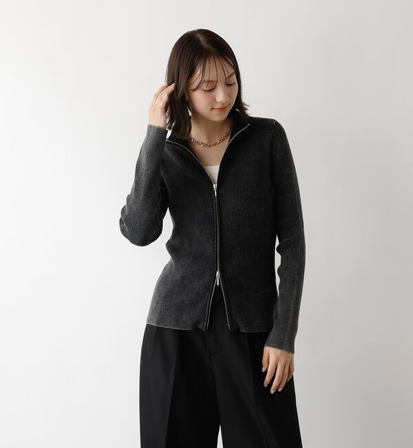 abahouse mavie「Wジップリブハイネックカーデ」|カーディガン|