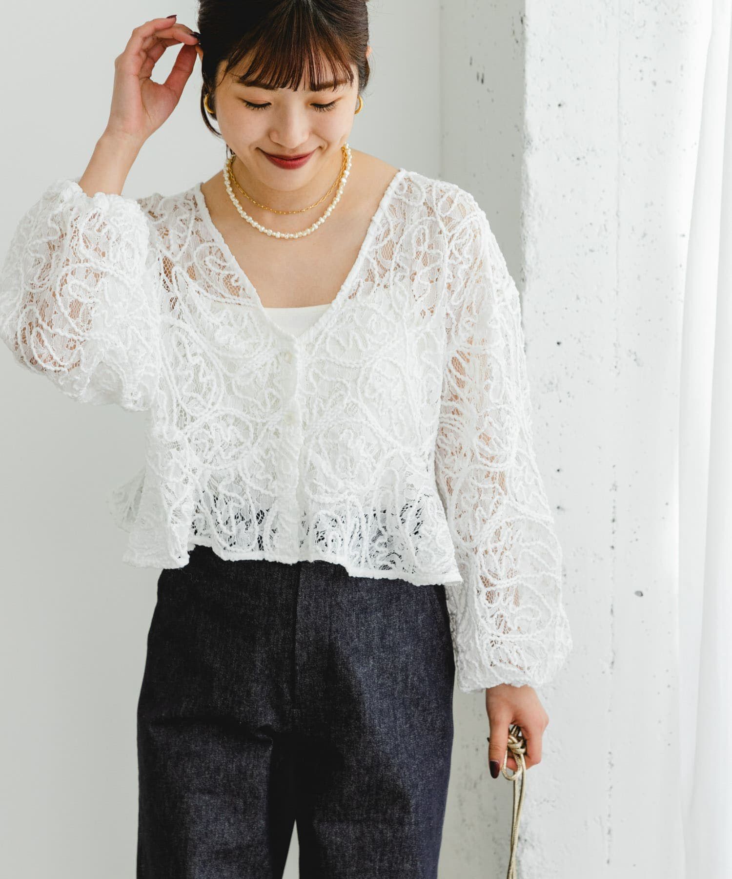 URBAN RESEARCH ROSSO「F by ROSSO　コードレースブラウス」|シャツ・ブラウス|