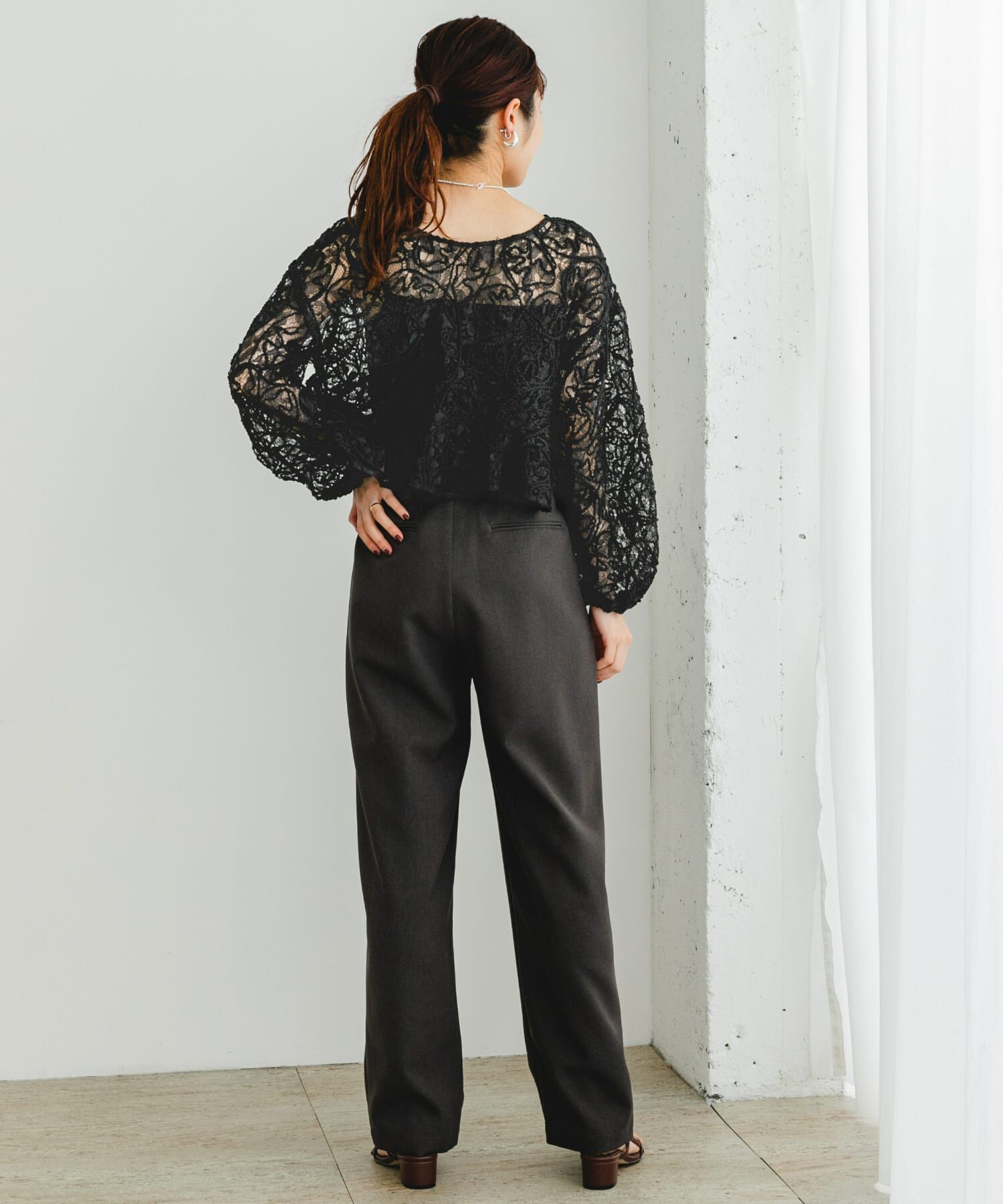 URBAN RESEARCH ROSSO「F by ROSSO　コードレースブラウス」|シャツ・ブラウス|