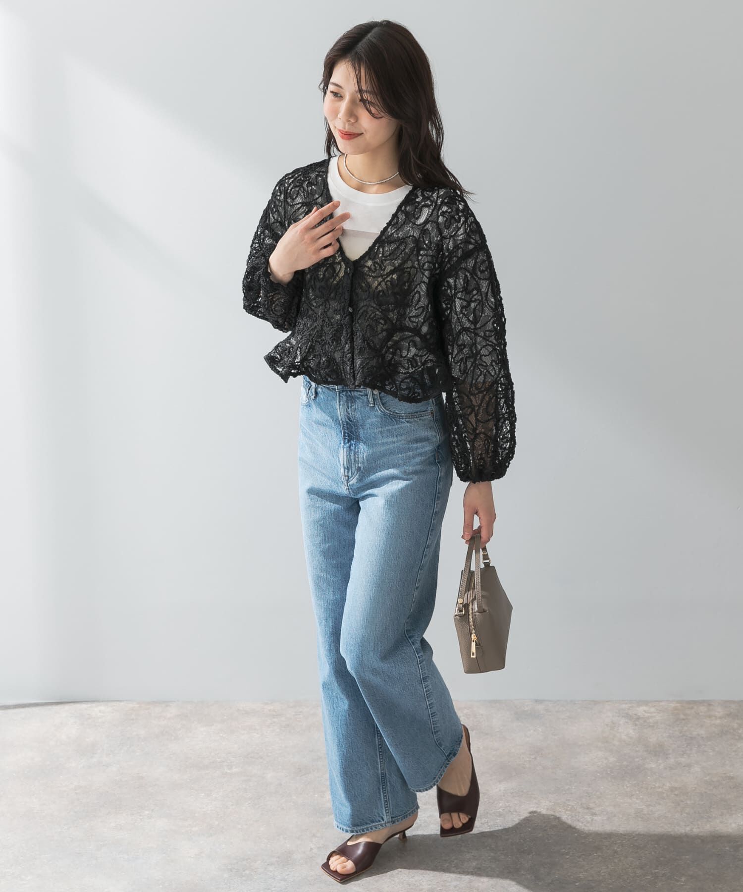 URBAN RESEARCH ROSSO「F by ROSSO　コードレースブラウス」|シャツ・ブラウス|