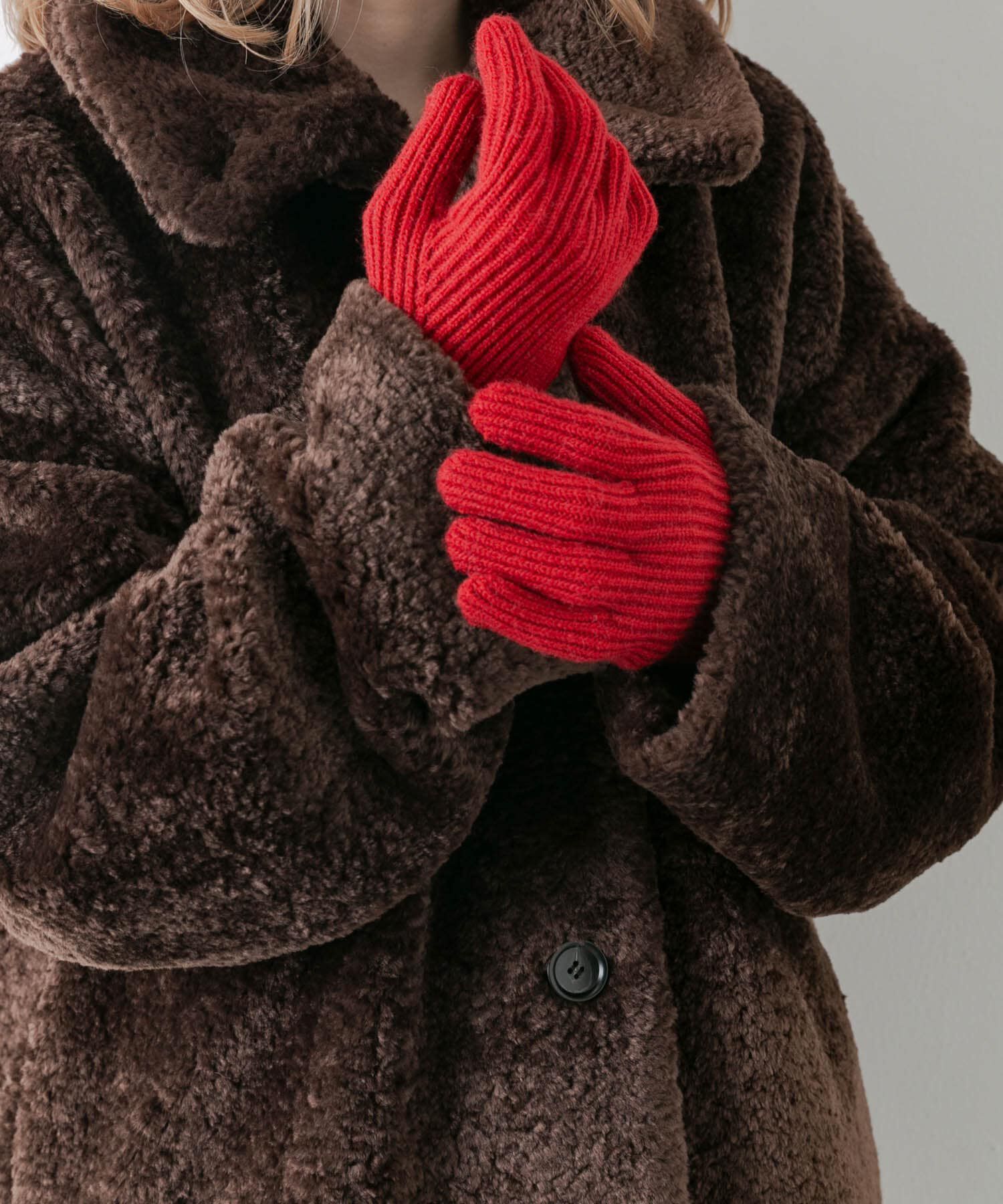 SMELLY「バイカラーホールタッチグローブ」|手袋|