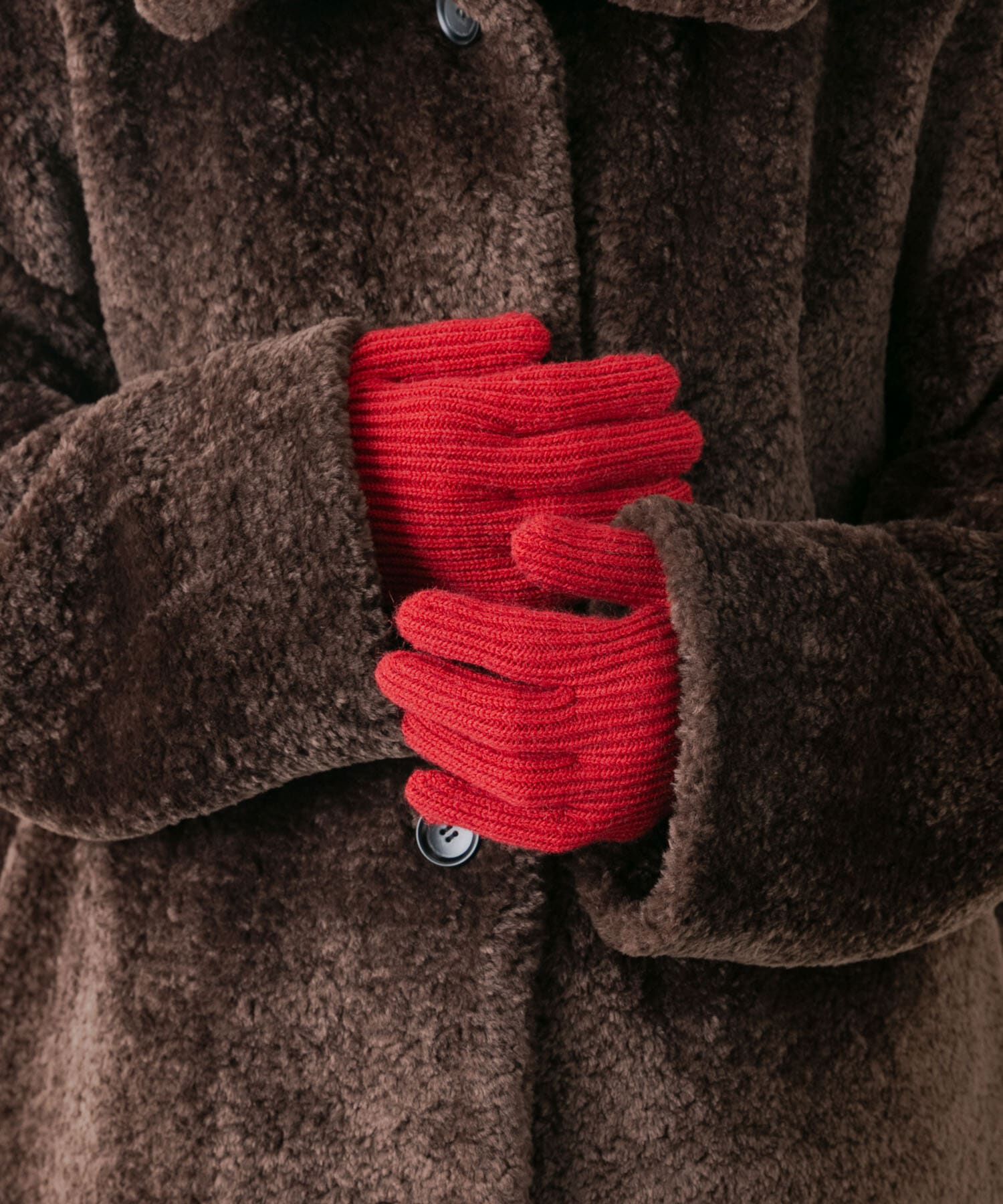 SMELLY「バイカラーホールタッチグローブ」|手袋|