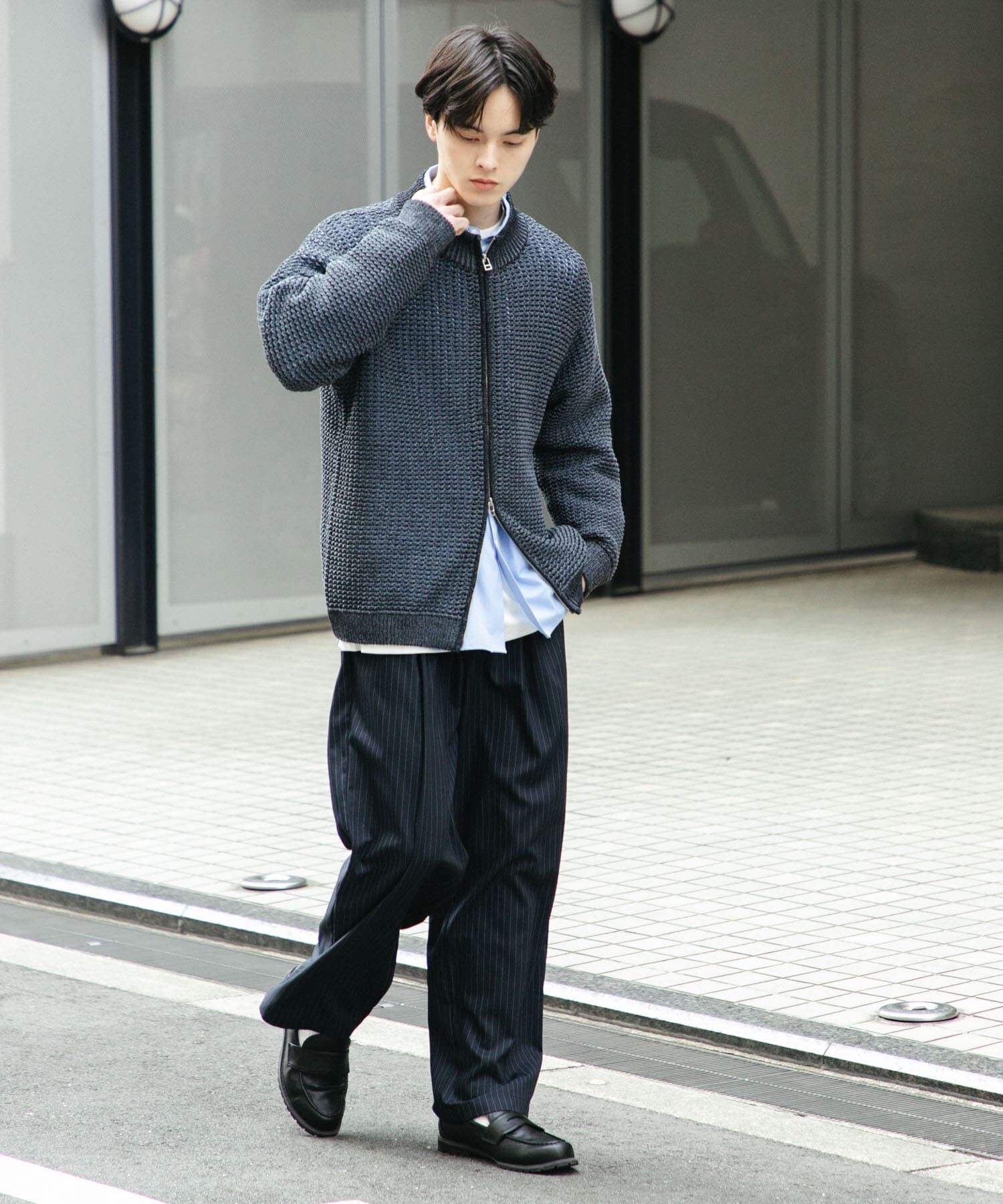 SENSE OF PLACE by URBAN RESEARCH「『ユニセックス』『洗濯可』シアーメッシュドライバーズカーディガン」|カーディガン|