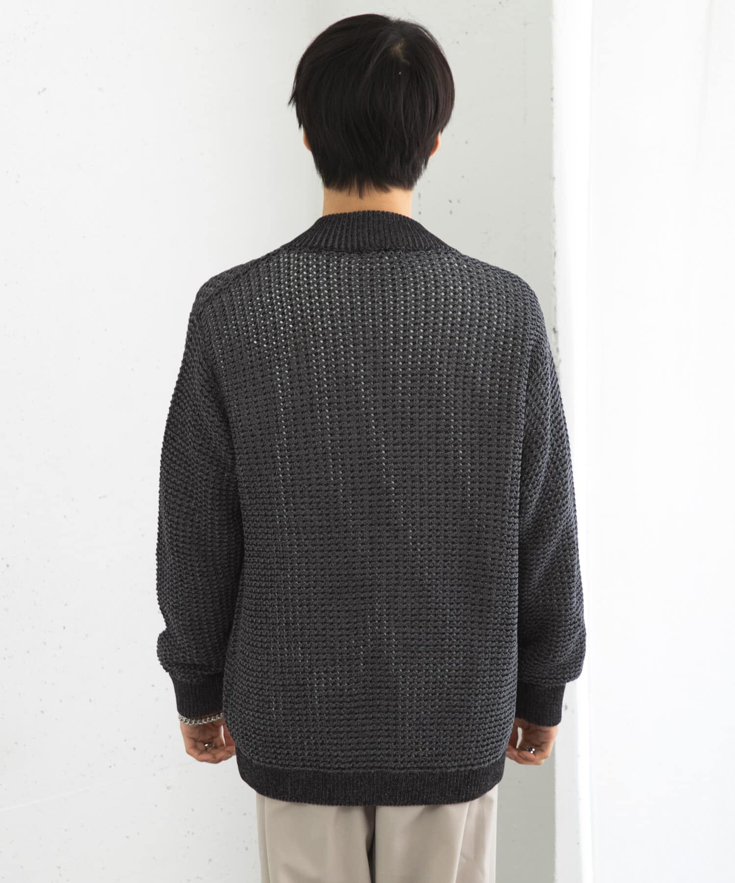 SENSE OF PLACE by URBAN RESEARCH「『ユニセックス』『洗濯可』シアーメッシュドライバーズカーディガン」|カーディガン|