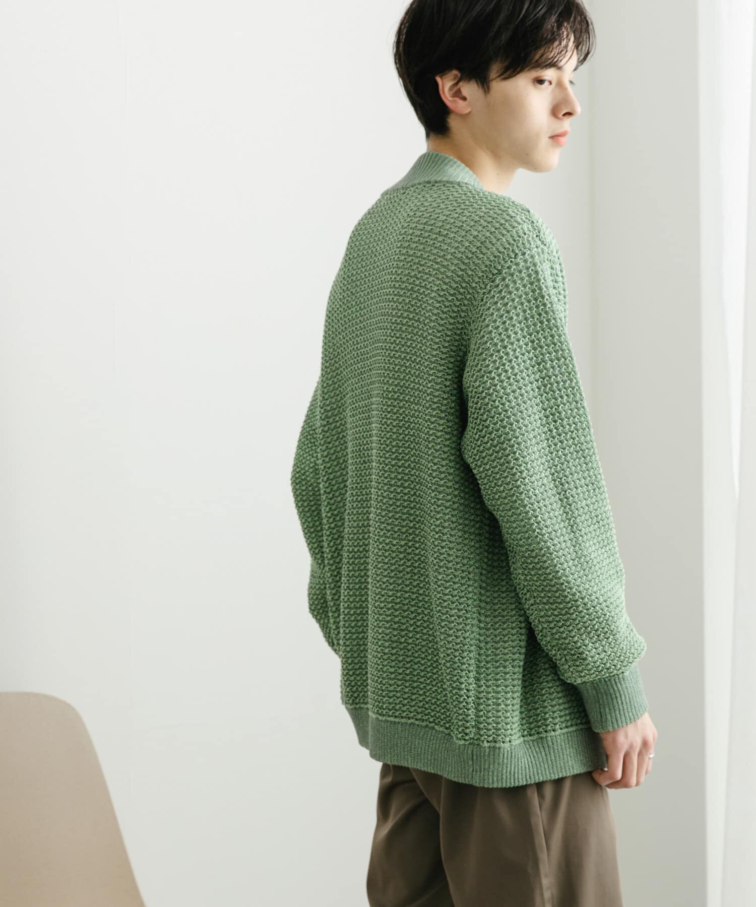 SENSE OF PLACE by URBAN RESEARCH「『ユニセックス』『洗濯可』シアーメッシュドライバーズカーディガン」|カーディガン|