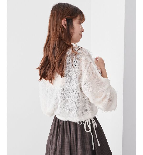 MAJESTICLEGON「エアリーフリンジドロストニット」|ニット・セーター|