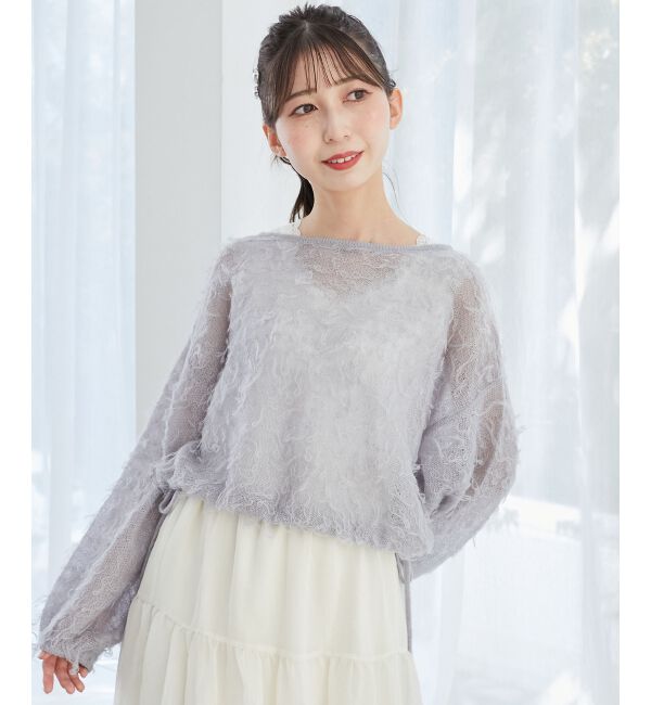 MAJESTICLEGON「エアリーフリンジドロストニット」|ニット・セーター|