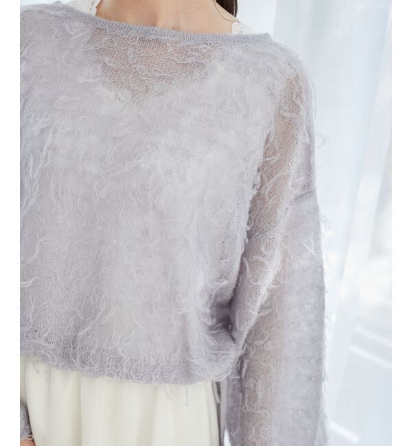 MAJESTICLEGON「エアリーフリンジドロストニット」|ニット・セーター|