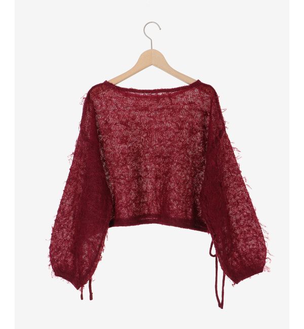 MAJESTICLEGON「エアリーフリンジドロストニット」|ニット・セーター|
