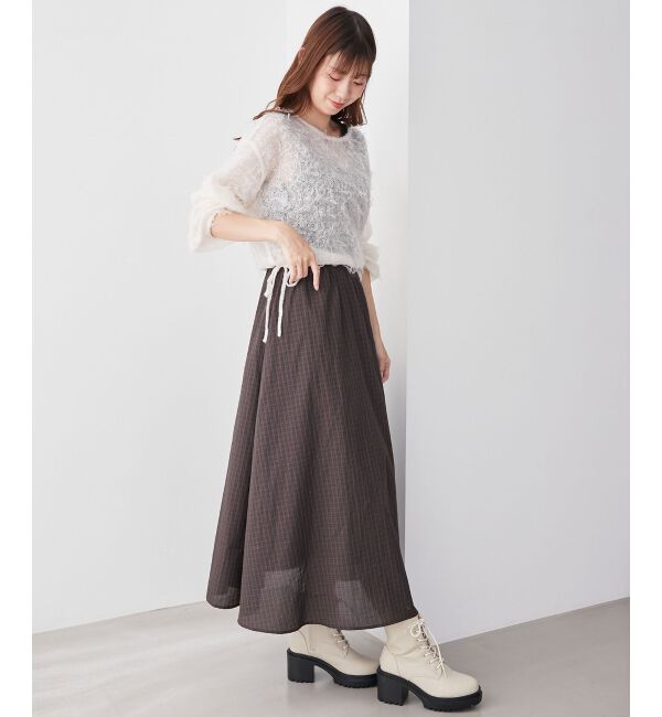 MAJESTICLEGON「エアリーフリンジドロストニット」|ニット・セーター|