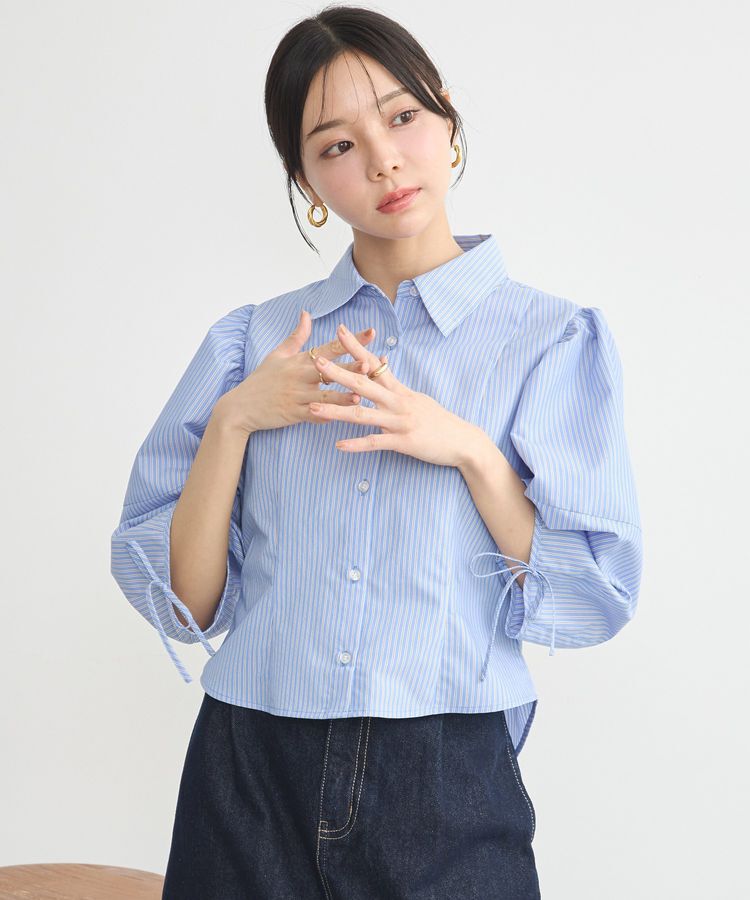 earth music&ecology「パワショルペプラムシャツ」|シャツ・ブラウス|