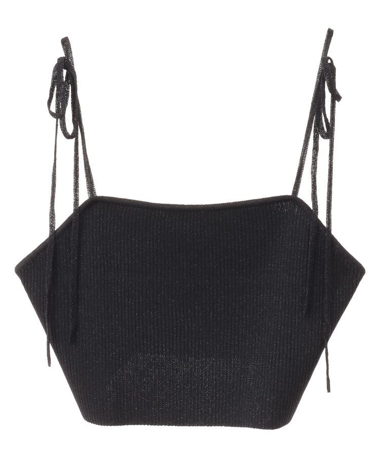 earth music&ecology「ラメリブニットビスチェ」|ベスト・ジレ|Black