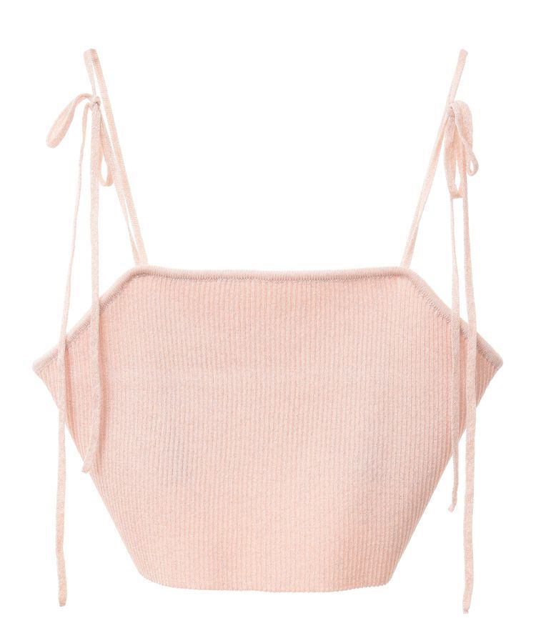 earth music&ecology「ラメリブニットビスチェ」|ベスト・ジレ|Pink