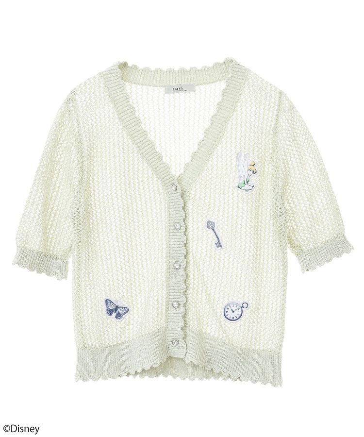 earth music&ecology「Tinker Bell/透かし編みカーディガン」|カーディガン|