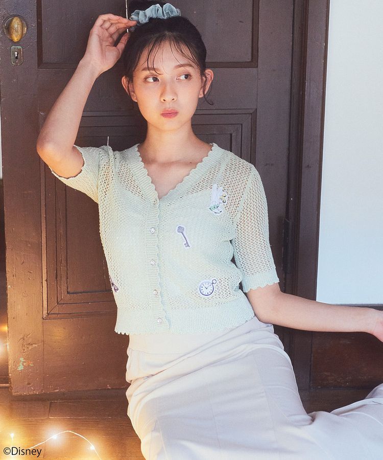 earth music&ecology「Tinker Bell/透かし編みカーディガン」|カーディガン|