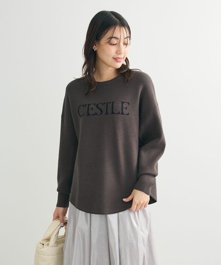 Green Parks「もちやわロゴニットプルオーバー」|ニット・セーター|Charcoal Gray