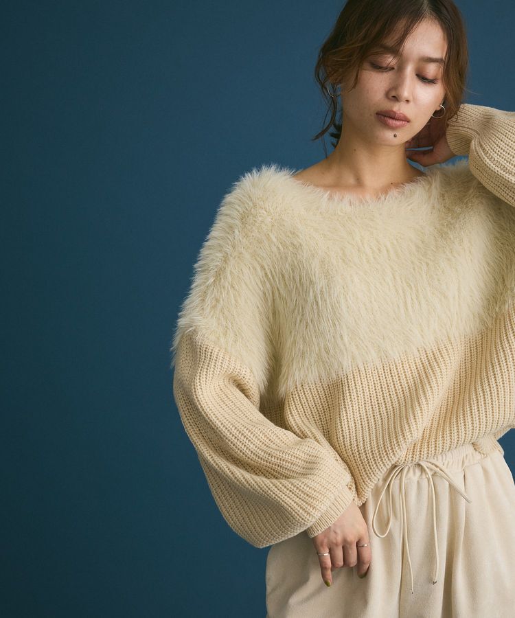 Green Parks「・Petit Fleur シャギーキリカエニット」|ニット・セーター|