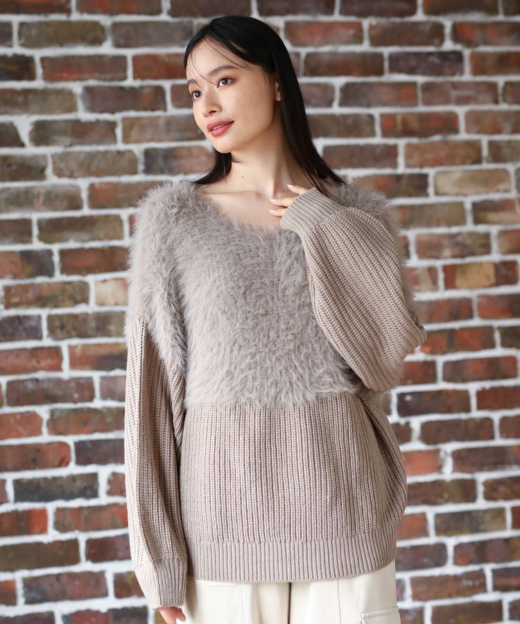 Green Parks「・Petit Fleur シャギーキリカエニット」|ニット・セーター|