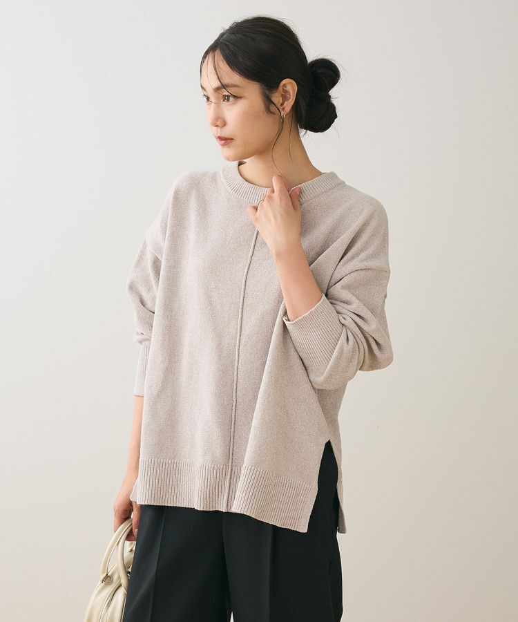 Green Parks「ベロアモールリラックスサイズニットプルオーバー」|ニット・セーター|Light Gray